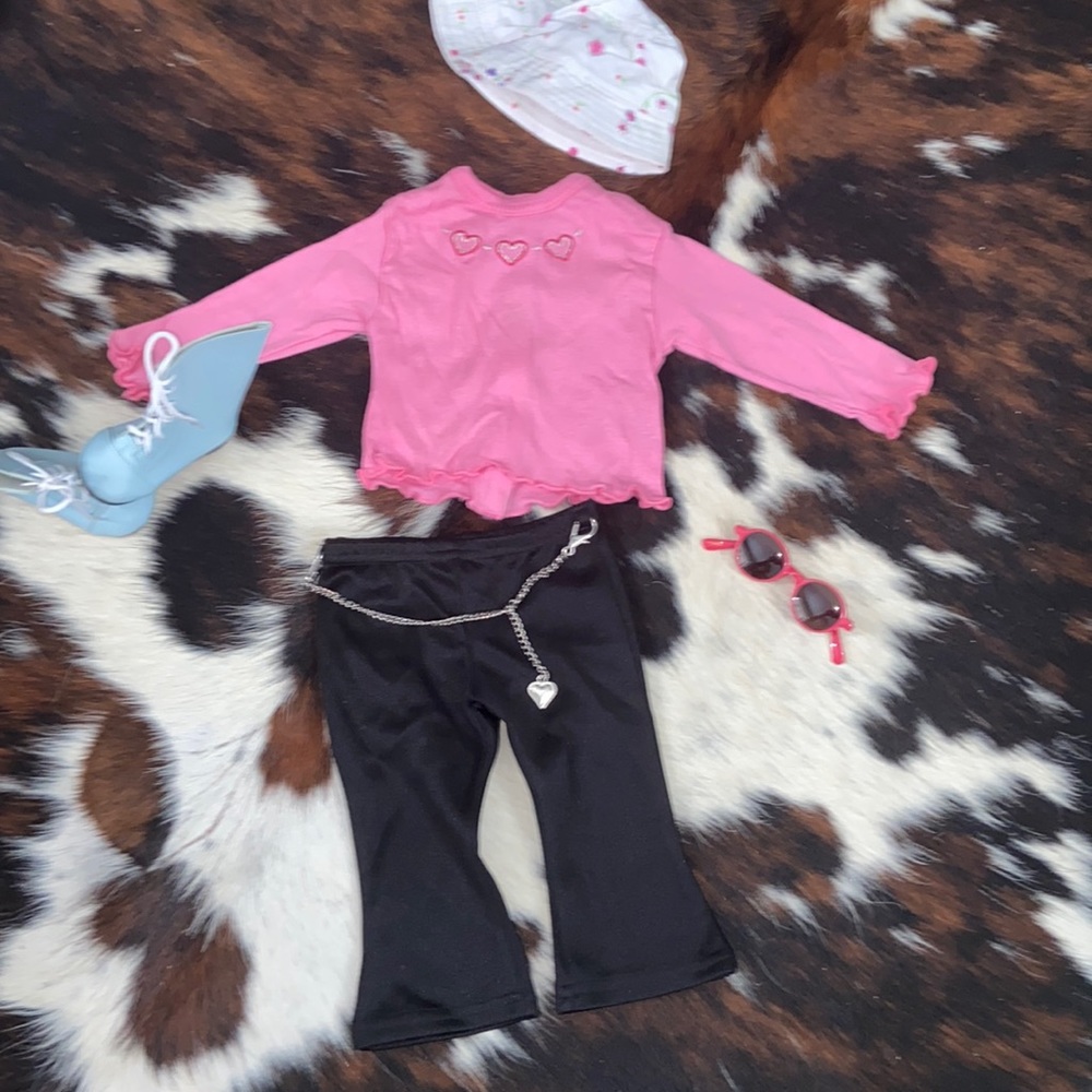 My twin/American girl doll shirt ,pants, boots ,glasses, hat